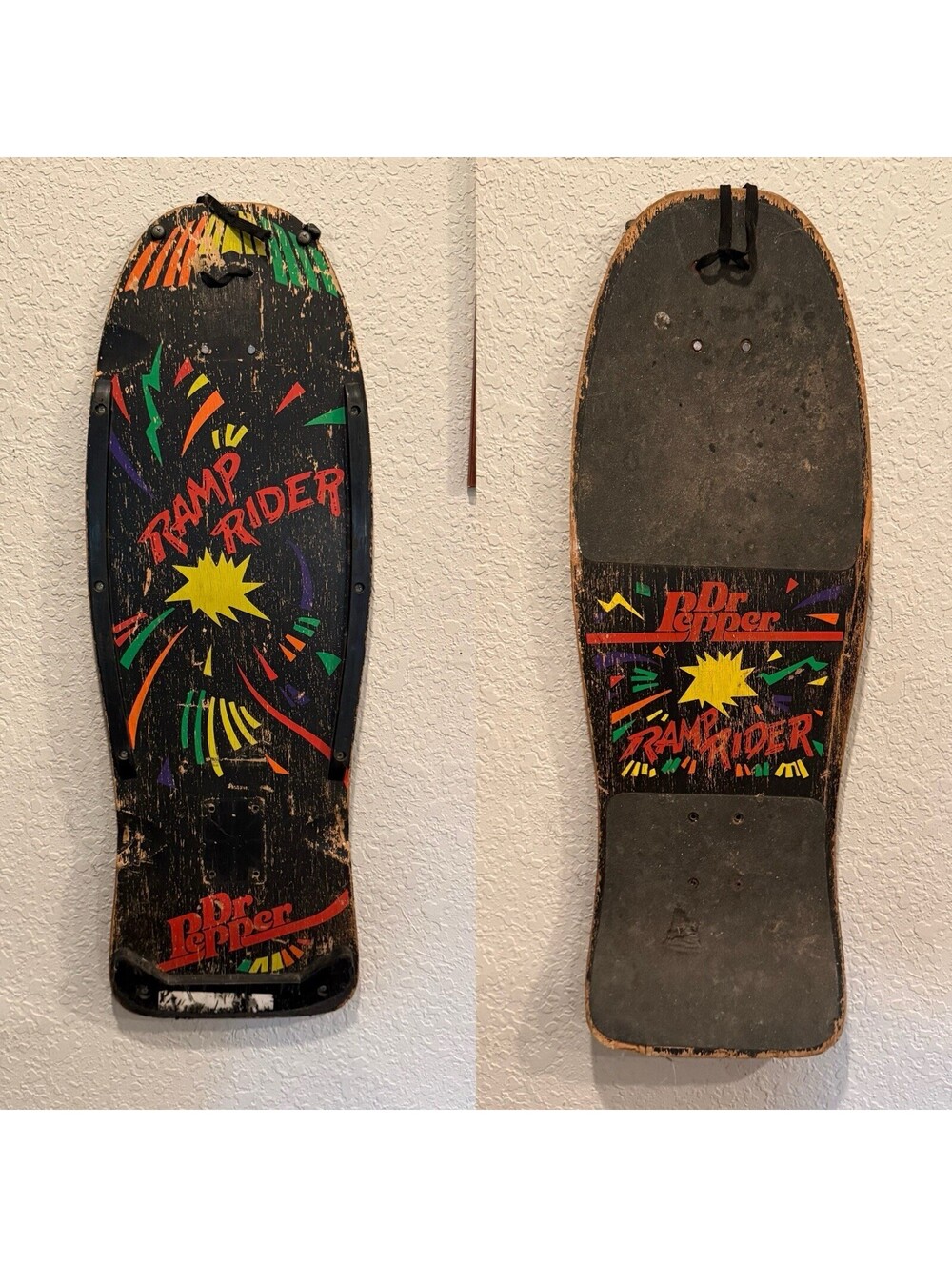 Vintage 1986 Ultra RARE Dr. Pepper Ramp Rider Promotional Skateboard Deck Rails